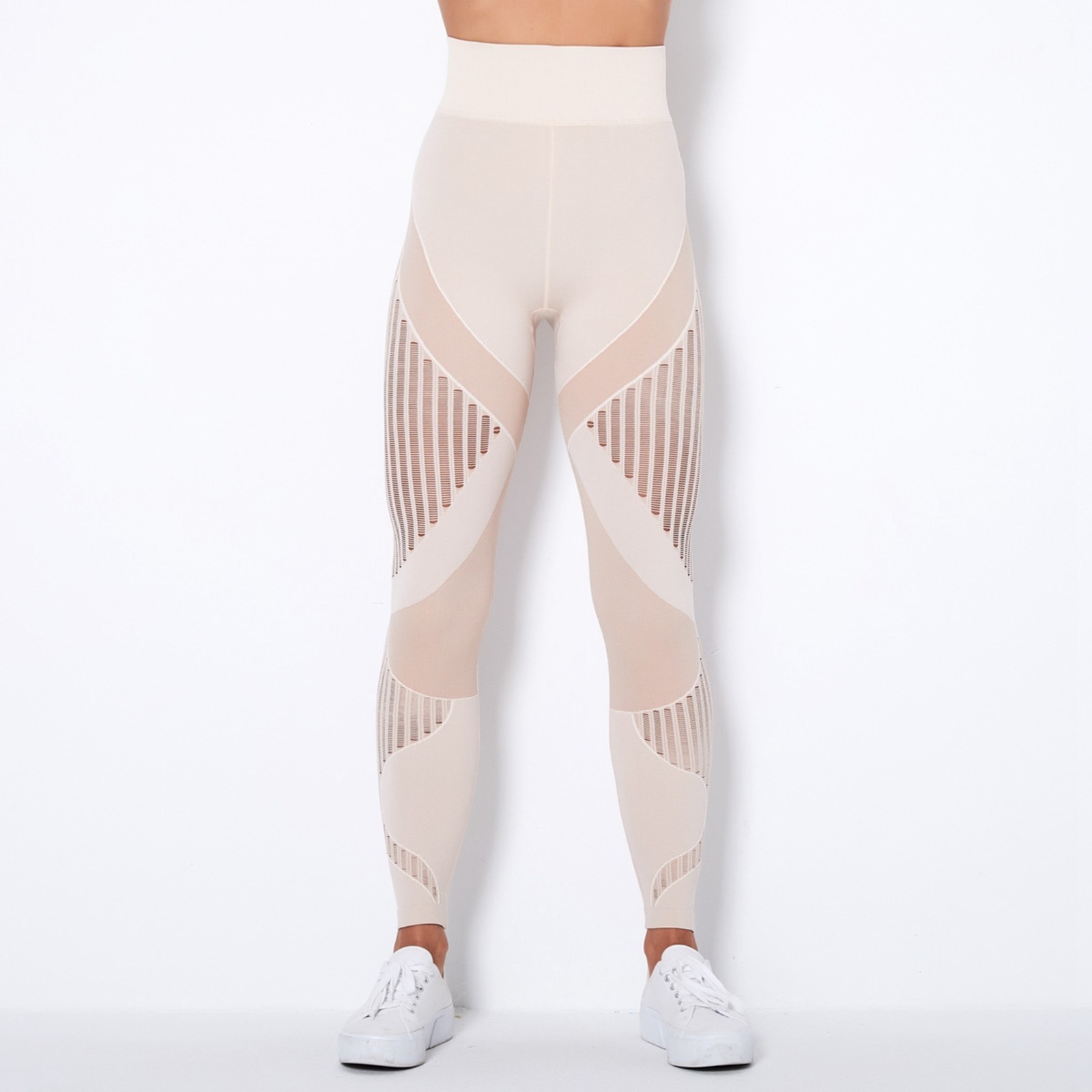 thumbnail image 4 of Pantalones de yoga de cintura alta con aberturas para mujer: leggings sin costuras que realzan las caderas, ropa deportiva elástica, tallas XS-L, 4 of 6